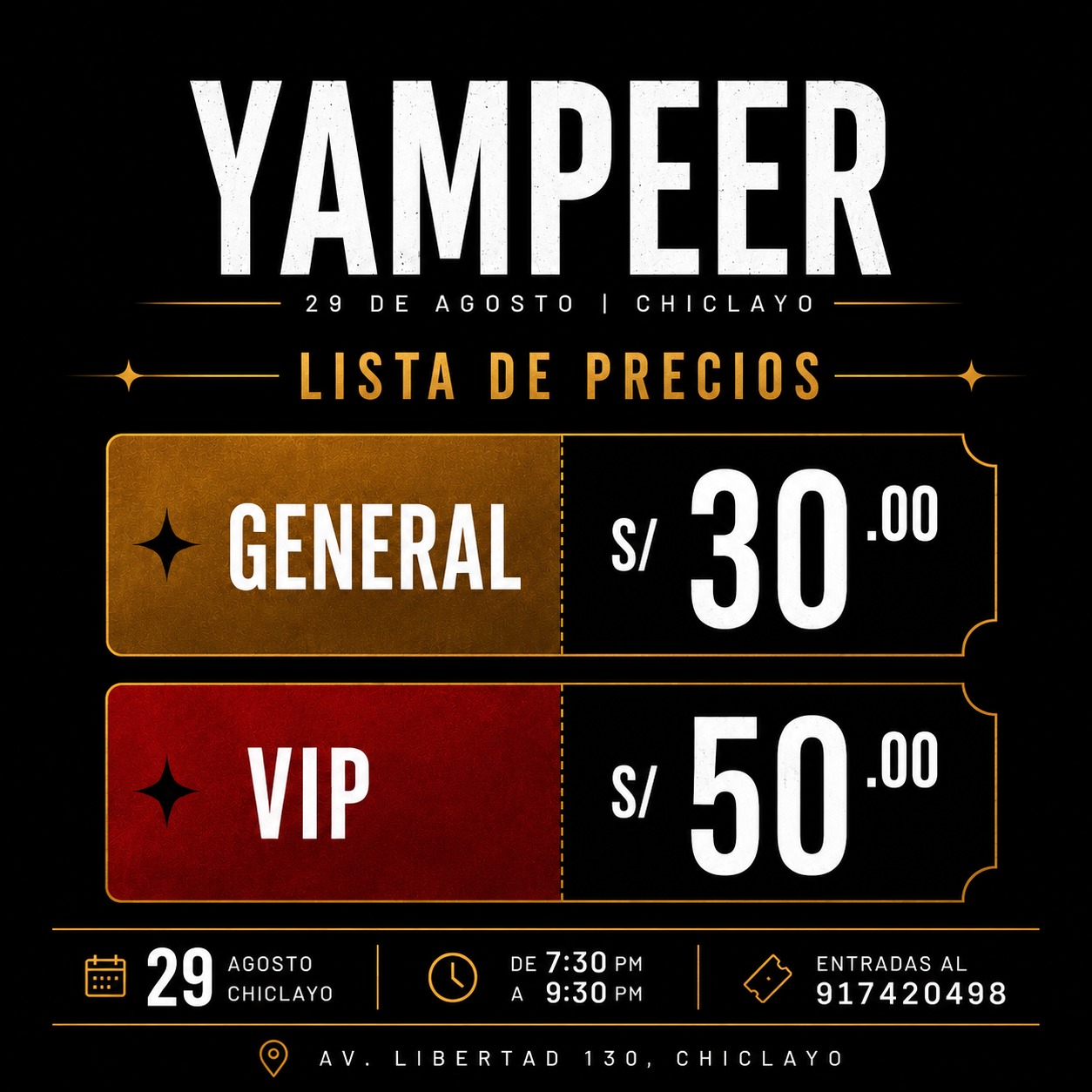 Precios Show 1 - Chiclayo